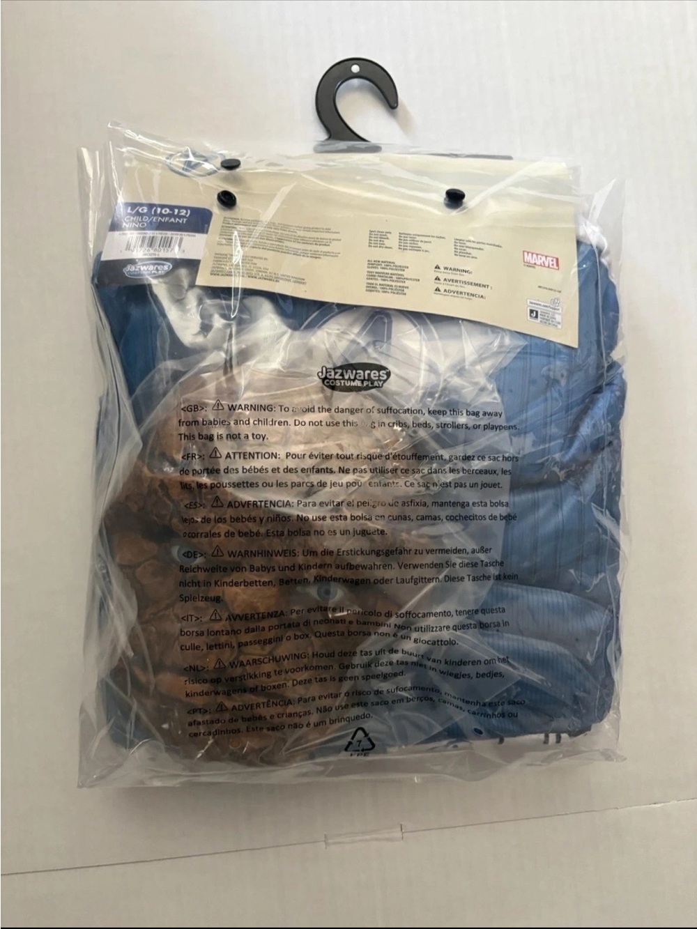 Marvel Blue & White Fantastic Four Muscle Costume child large 10-12 - Picture 3 of 4